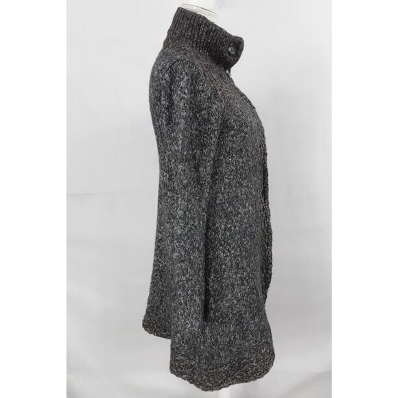 Prana Cardigan Womens Small Gray Knit Button High Neck Long Sleeve Warm Fall - Picture 12 of 14
